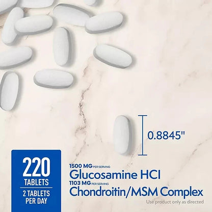 Member’s Mark Glucosamine HCl and Chondroitin/MSM Complex Tablets, 220 ct.