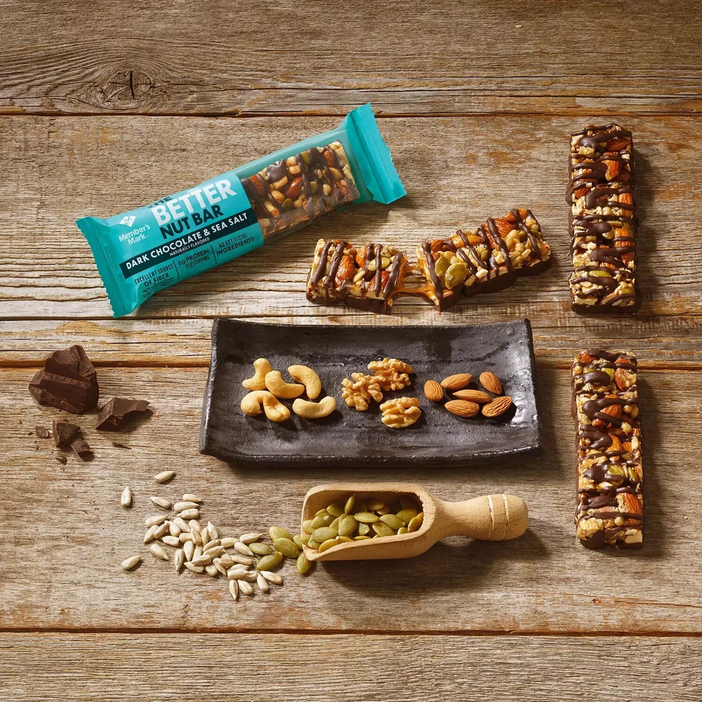 Member's Mark The Better Nut Bar, Dark Chocolate and Sea Salt, 24 ct.
