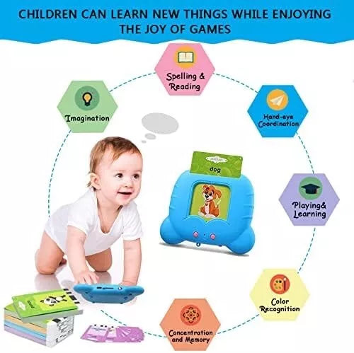 Toddler Toys Talking Flash Cards 224 Sight Words Pocket Speech for Toddlers Blue