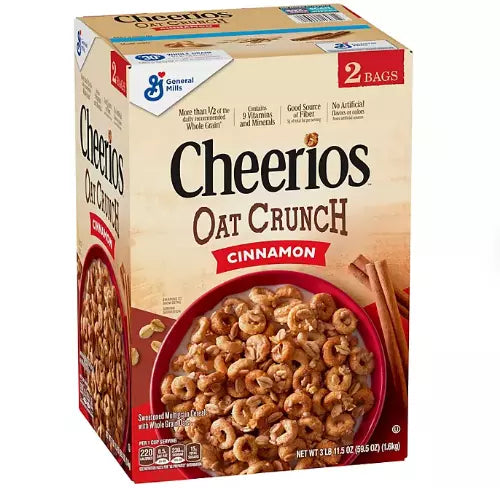 Cheerios Oat Crunch Cereal, Cinnamon, 59.5 oz
