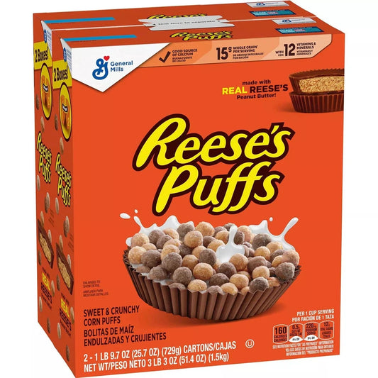 Reese's Puffs Peanut Butter Chocolate Cereal, 51.4 oz.